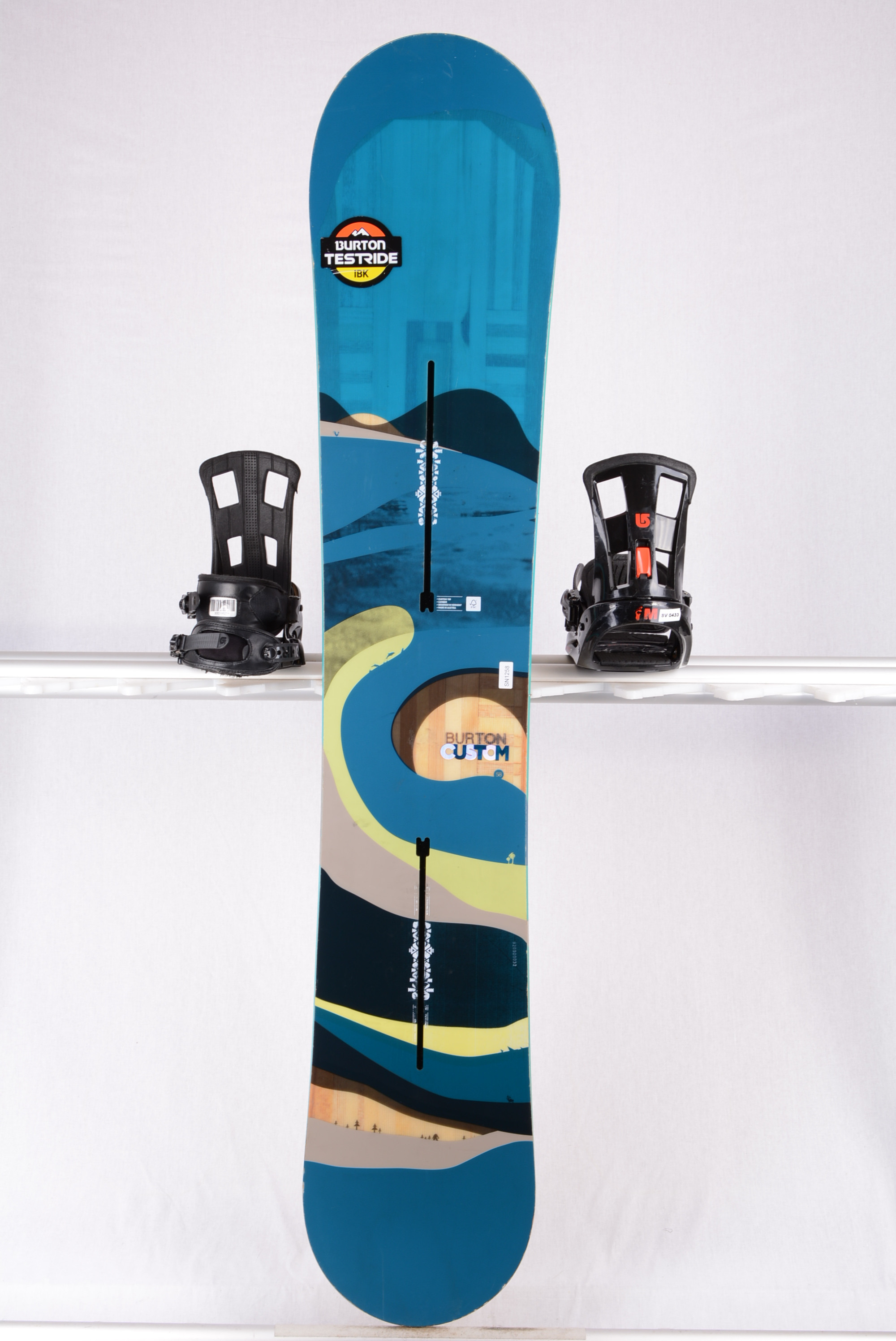 snowboard BURTON CUSTOM, BLUE/yellow, WOODCORE, CARBON, The CAMBER ( TOP-tillstånd -