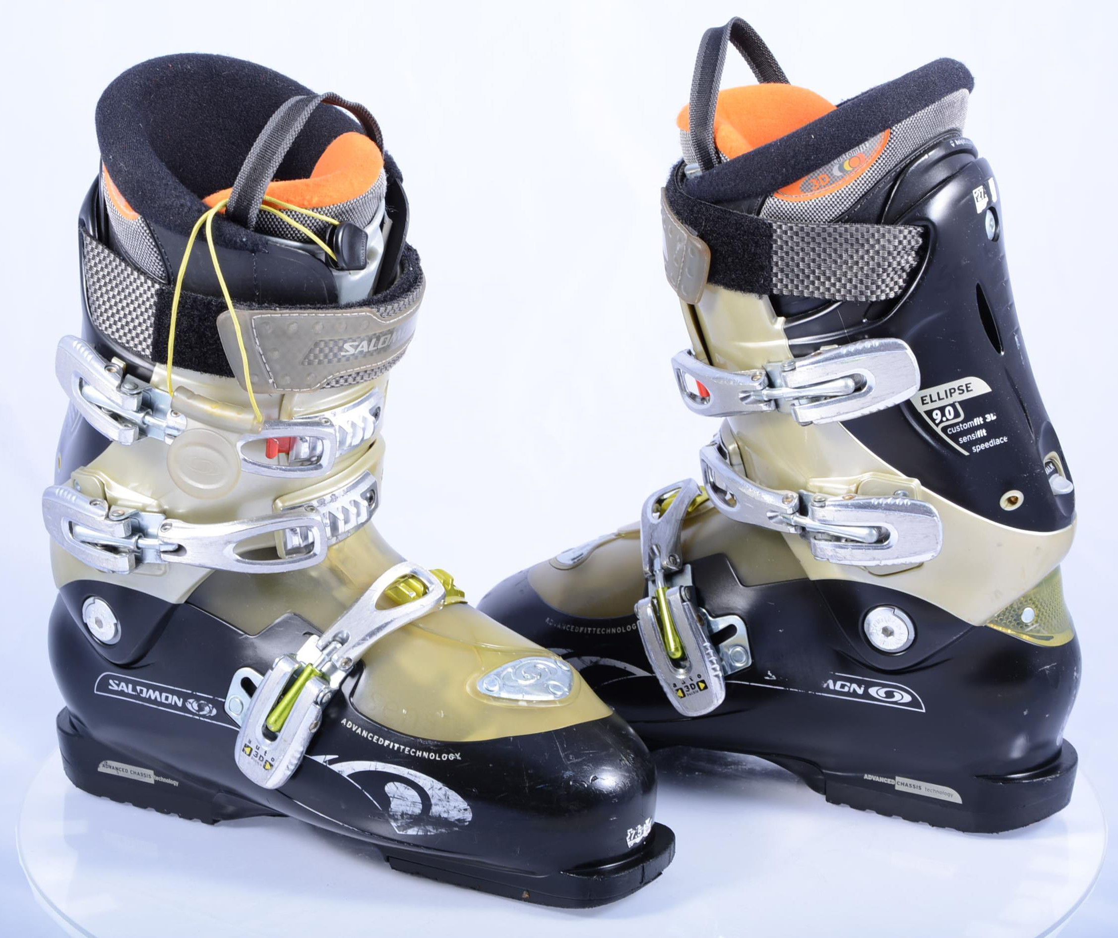ski boots 9.0, custom fit 3D, SKI/WALK, height adj, BLACK/gold - Mardosport.com