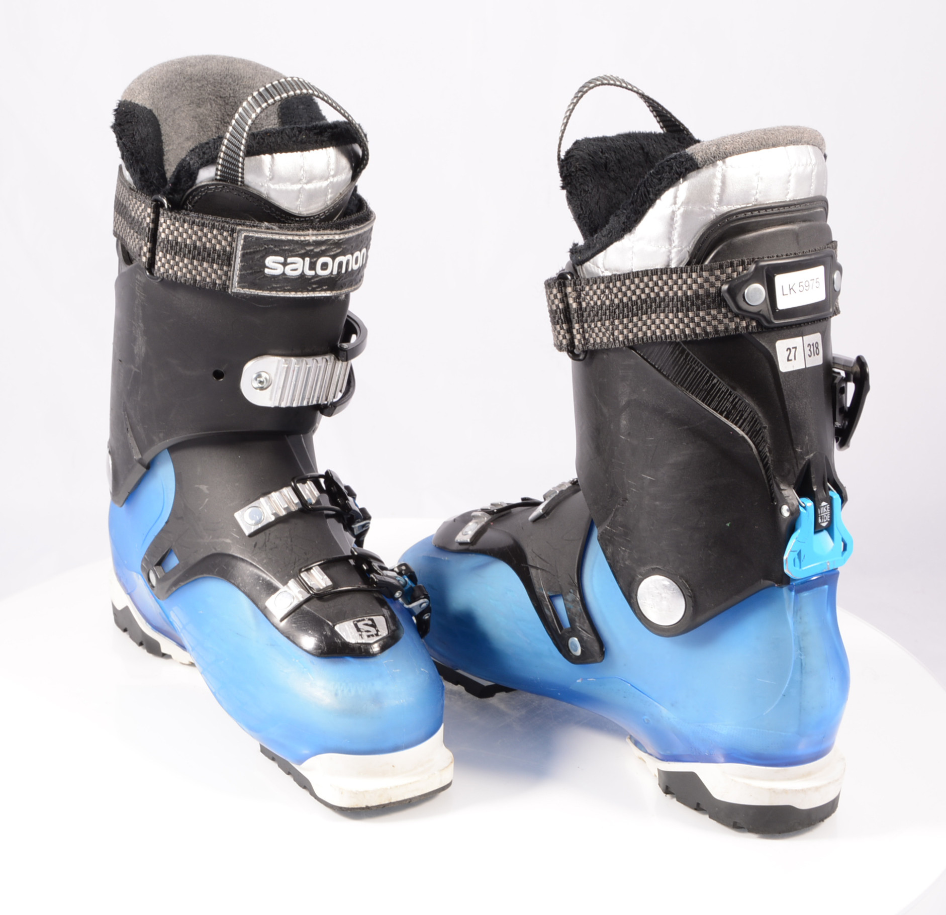 ski boots SALOMON QUEST ACCESS BLUE/black, SKI/WALK mode, micro, RATCHET buckle ( TOP condition ) - Mardosport.com