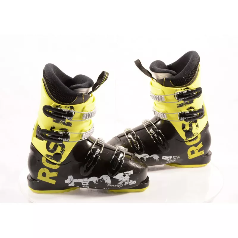 werkwoord knijpen Kaarsen kinder skischoenen ROSSIGNOL TMX J4, BLACK/yellow - Mardosport.nl
