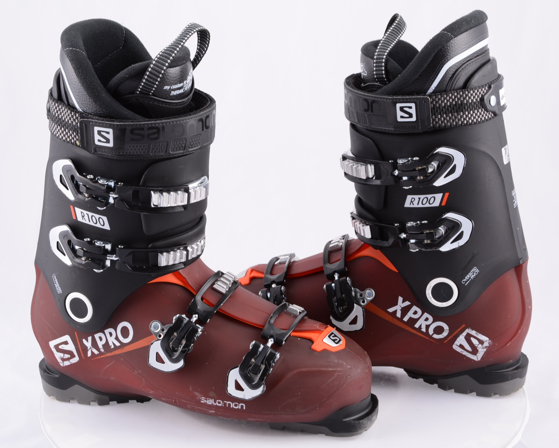 ski boots SALOMON PRO R100 2019, DARK red, MY CUSTOM FIT 3D, Oversized pivot, micro, -