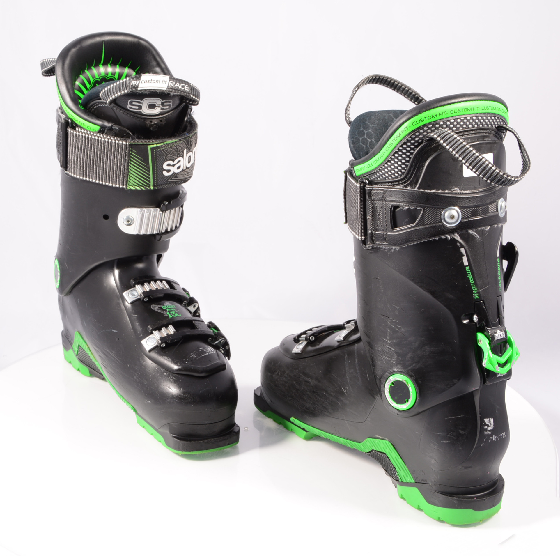 ski boots SALOMON QUEST MAX 130, My race fit, Backbone magnesium, Oversized pivot, SKI/WALK, micro, macro -