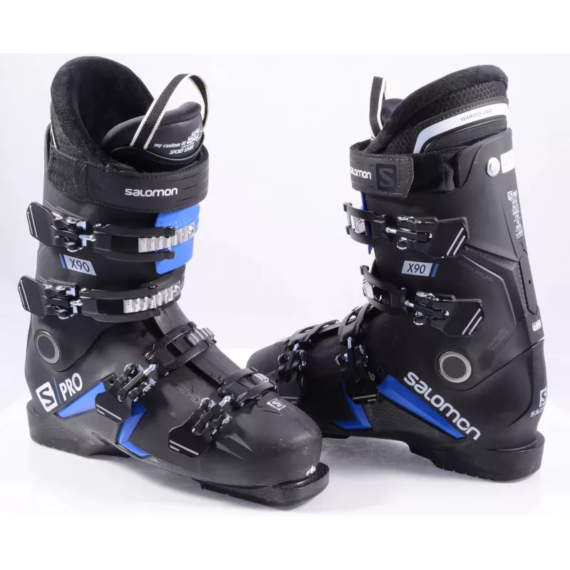 ski boots SALOMON S/PRO X90 CS 2020, custom shell hd, pivot, micro, macro, BLACK/blue ( TOP condition ) - Mardosport.com