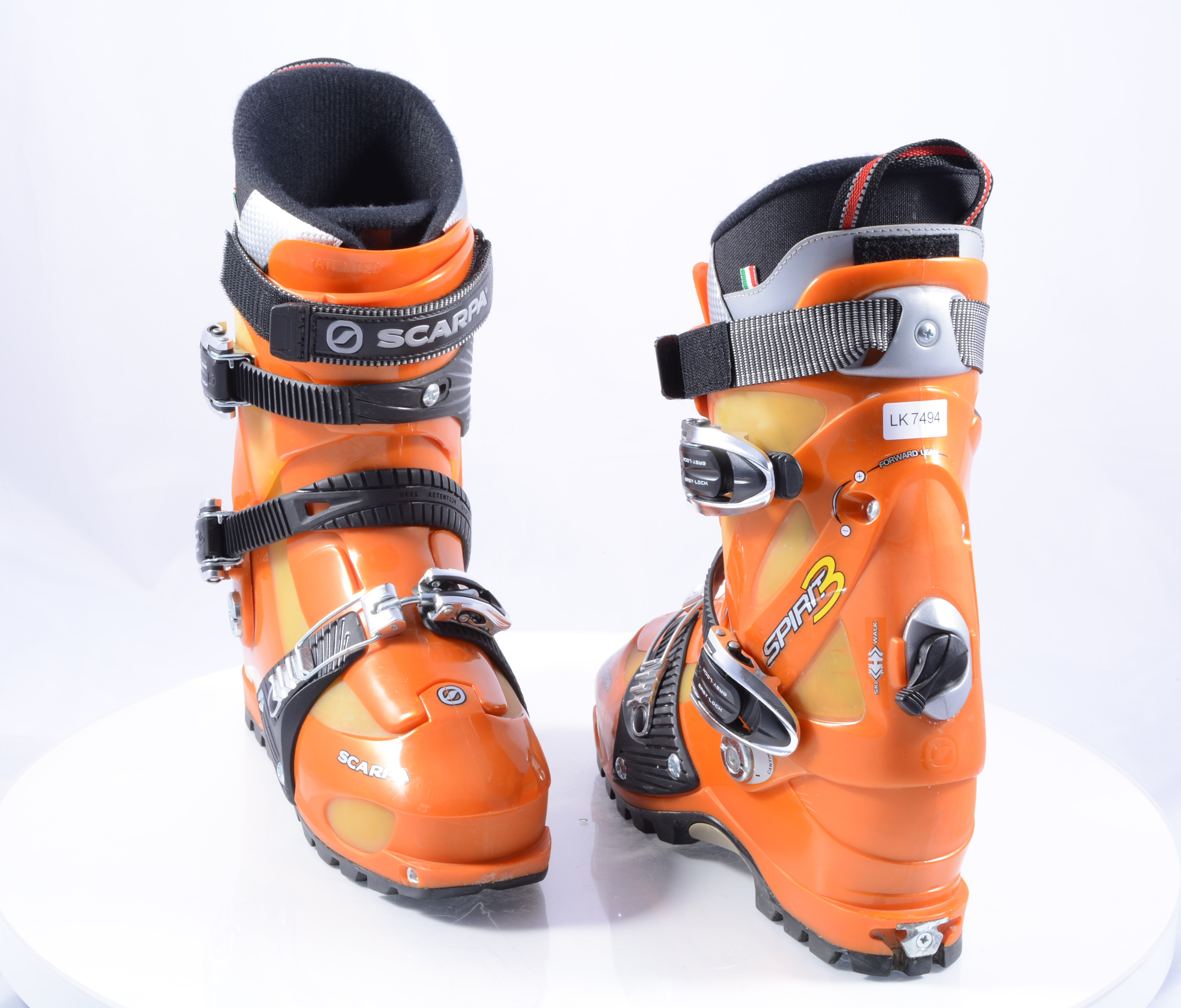 Overname man sofa ski touring boots SCARPA SPIRIT 3, SKI/WALK, forward lean, canting, easy  lock, heel retention system ( TOP condition ) - Mardosport.com