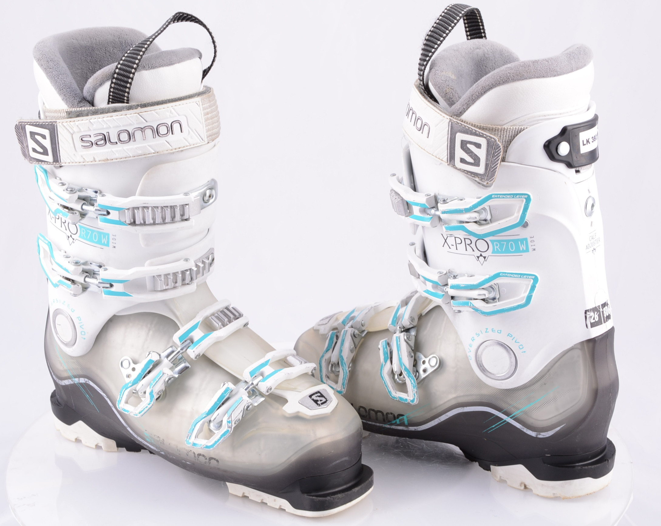 springen site Ineenstorting women's ski boots SALOMON X PRO R70 W, WIDE, WHITE/turq., CALF adj.,  OVERSIZED pivot, micro, macro - Mardosport.com