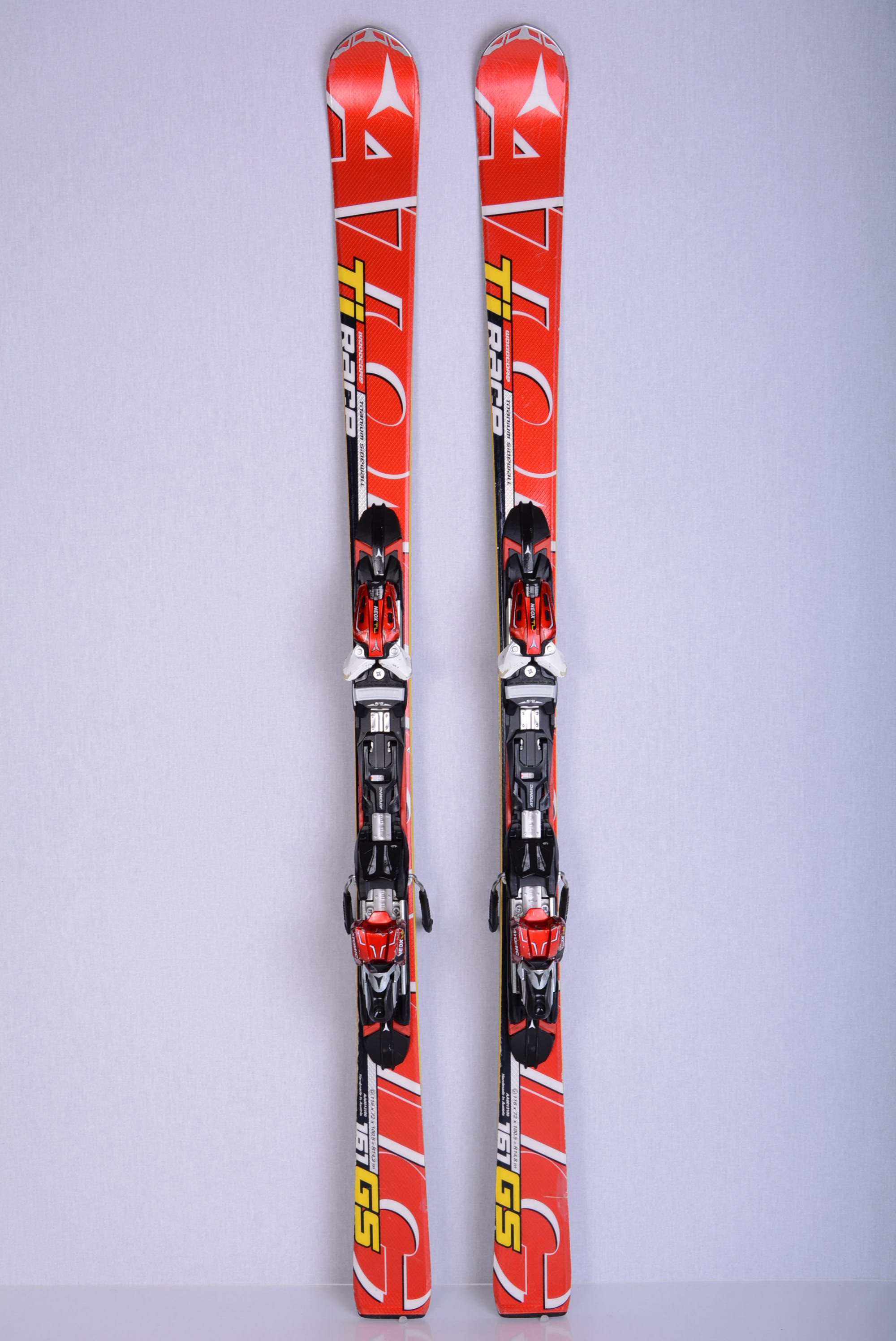 skis RACE Ti, titanium sidewall, handmade, RED + Atomic NEOX TL 12 ( condition ) - Mardosport.com