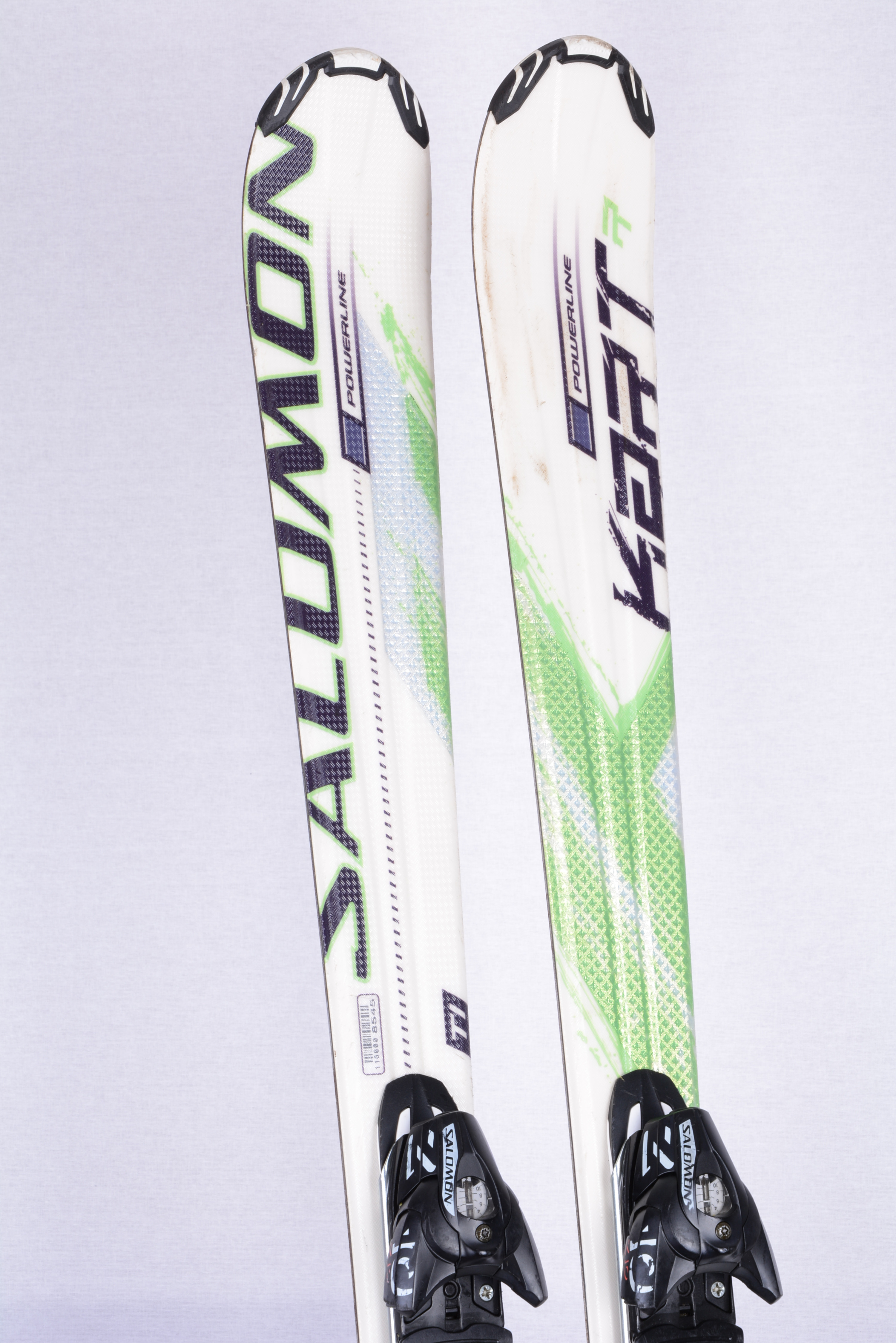skis SALOMON R POWERLINE MG WOODCORE, White/green + Salomon Z10 - Mardosport.com
