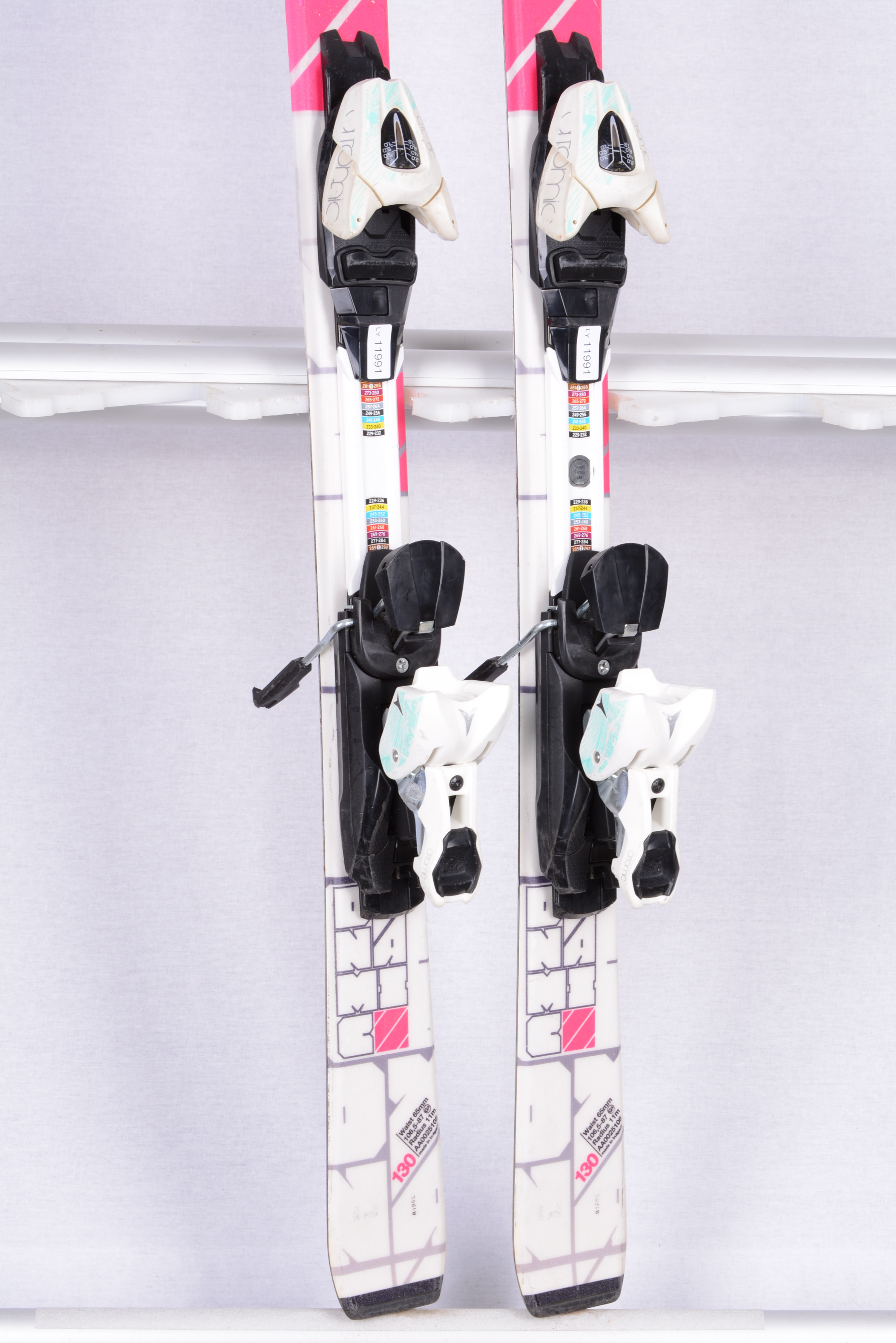Hymne Banzai schuur kinder ski's DYNAMIC LIGHT ELVE White/pink + Atomic 7.5 - Mardosport.nl