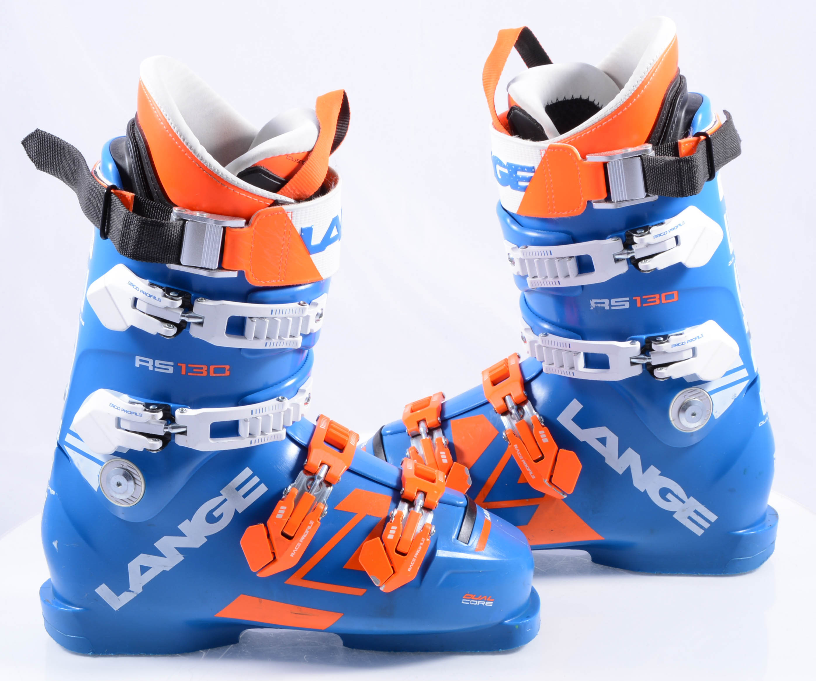heb vertrouwen Groen Christendom ski boots LANGE RS 130 WIDE 2019, DUAL CORE, PERFORMANCE FIT, RACE LINER,  blue/orange/white ( TOP condition ) - Mardosport.com