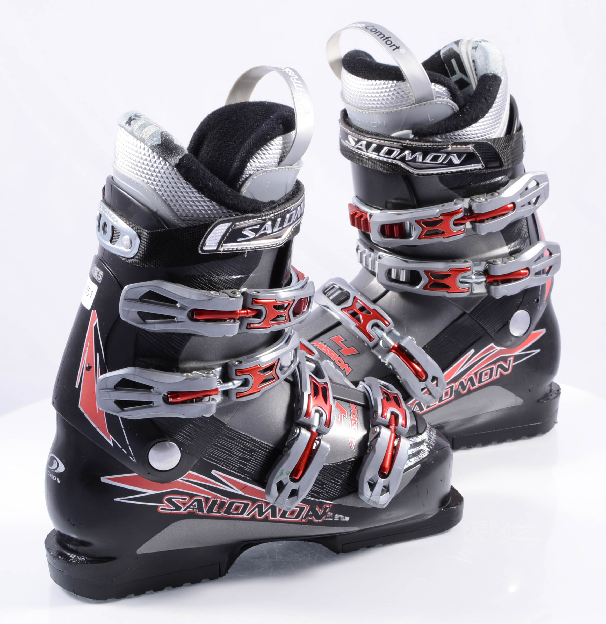 Beven Collectief uitrusting ski boots SALOMON MISSION 4, XFit fusion comfort, micro, macro,  black/grey/red - Mardosport.com
