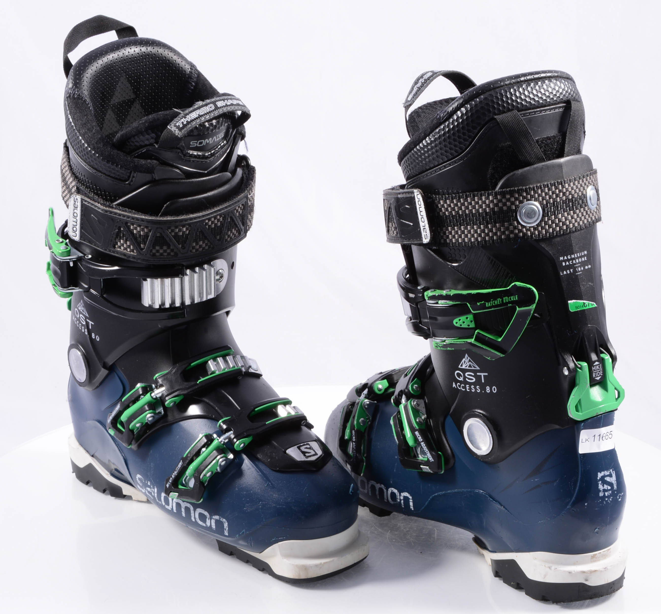 Verwoesten Klas pion ski boots SALOMON QST ACCESS 80, SKI/WALK, somatec, thermo shape, micro,  macro, dark blue/green - Mardosport.com