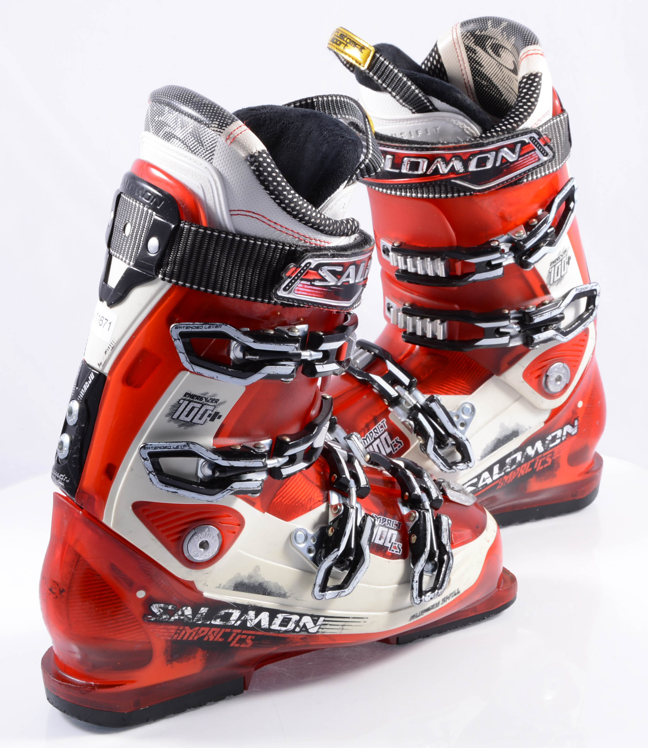 Canada dilemma gisteren ski boots SALOMON IMPACT 100 CS, custom shell, sensifit, extended lever,  red/white - Mardosport.com