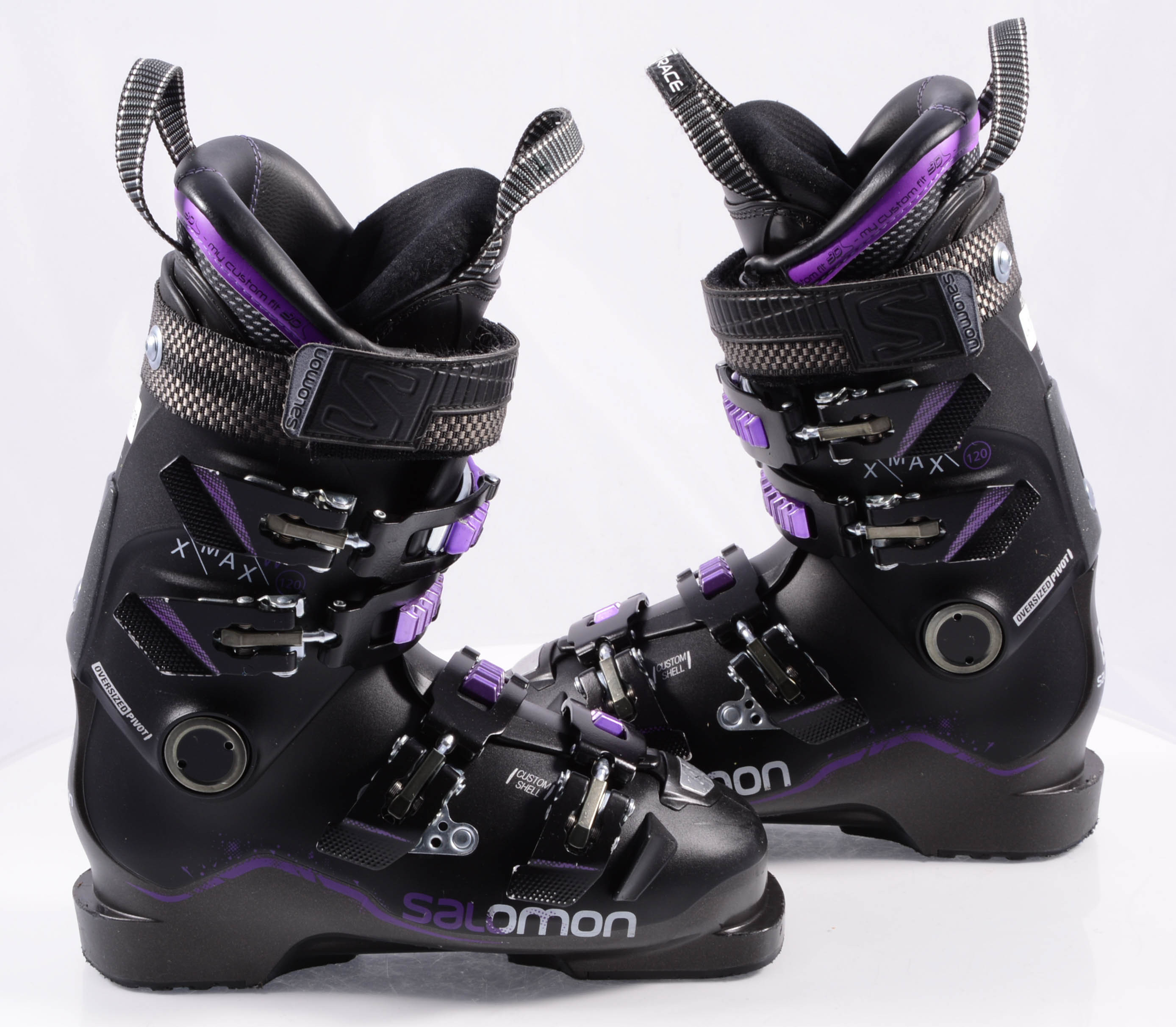 lid Fonkeling Hilarisch dames skischoenen SALOMON X MAX 120 W, custom shell, oversized pivot,  black/purple - Mardosport.nl
