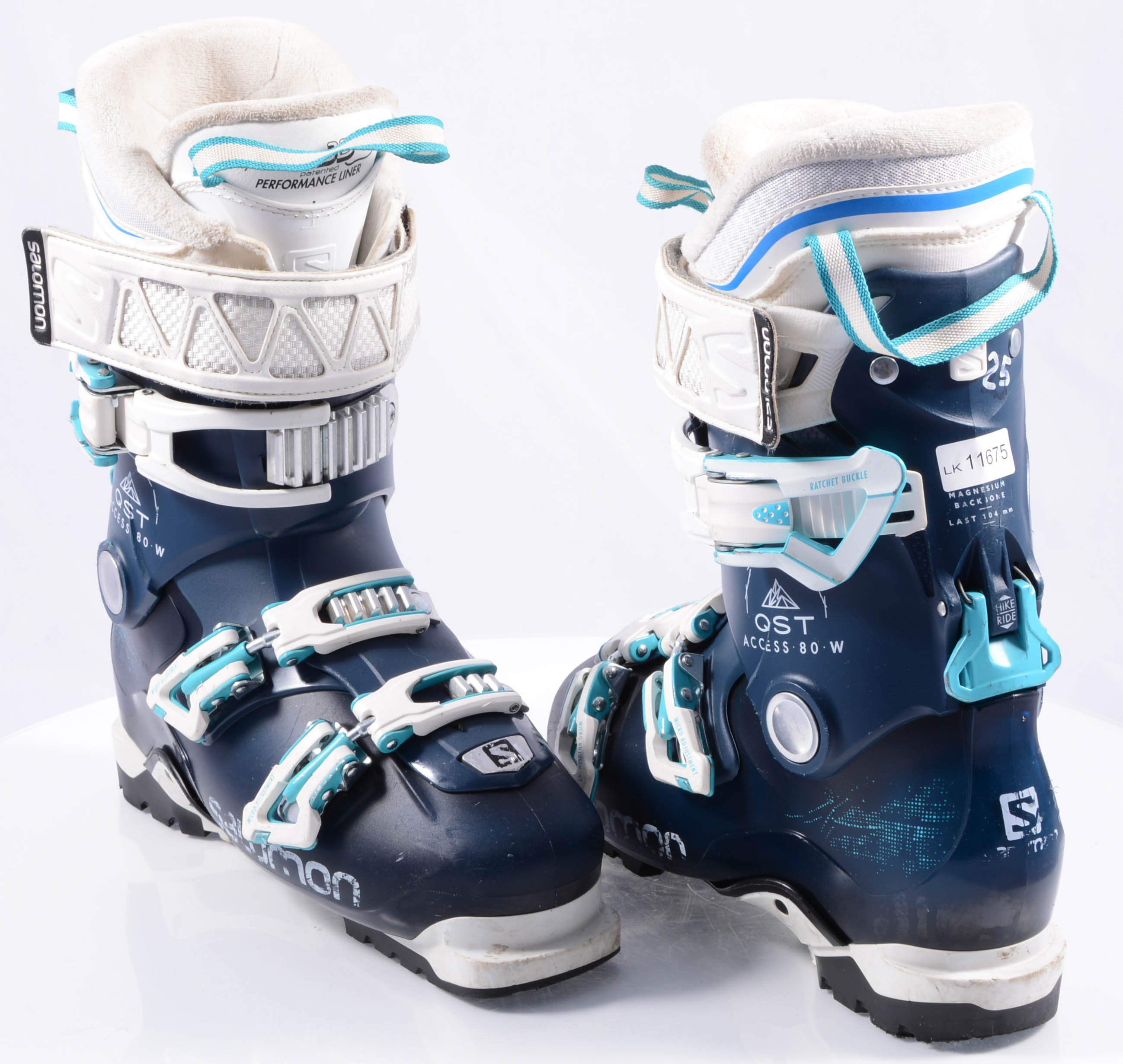 botas esquí mujer SALOMON QST ACCESS 80 W 2019, ratchet buckle, micro, blue/white -