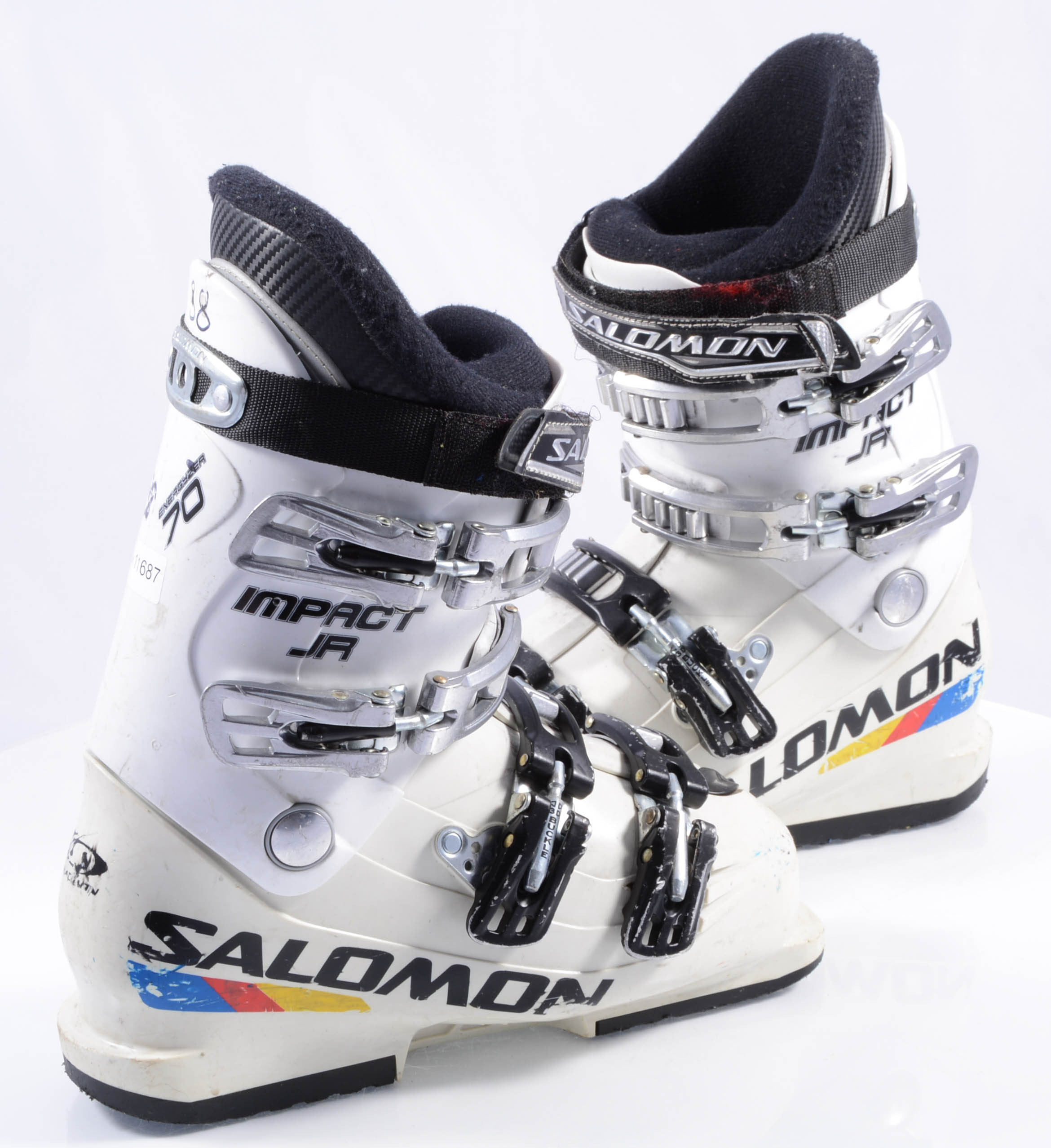 children's/junior ski boots SALOMON JR, energyzer 70, 3D buckle, white - Mardosport.com