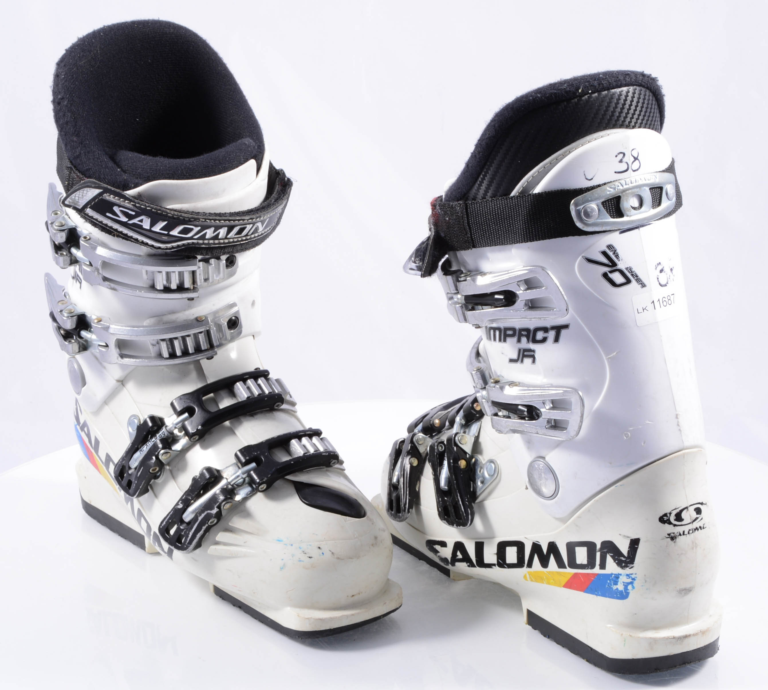 children's/junior ski boots SALOMON JR, energyzer 70, 3D buckle, white - Mardosport.com