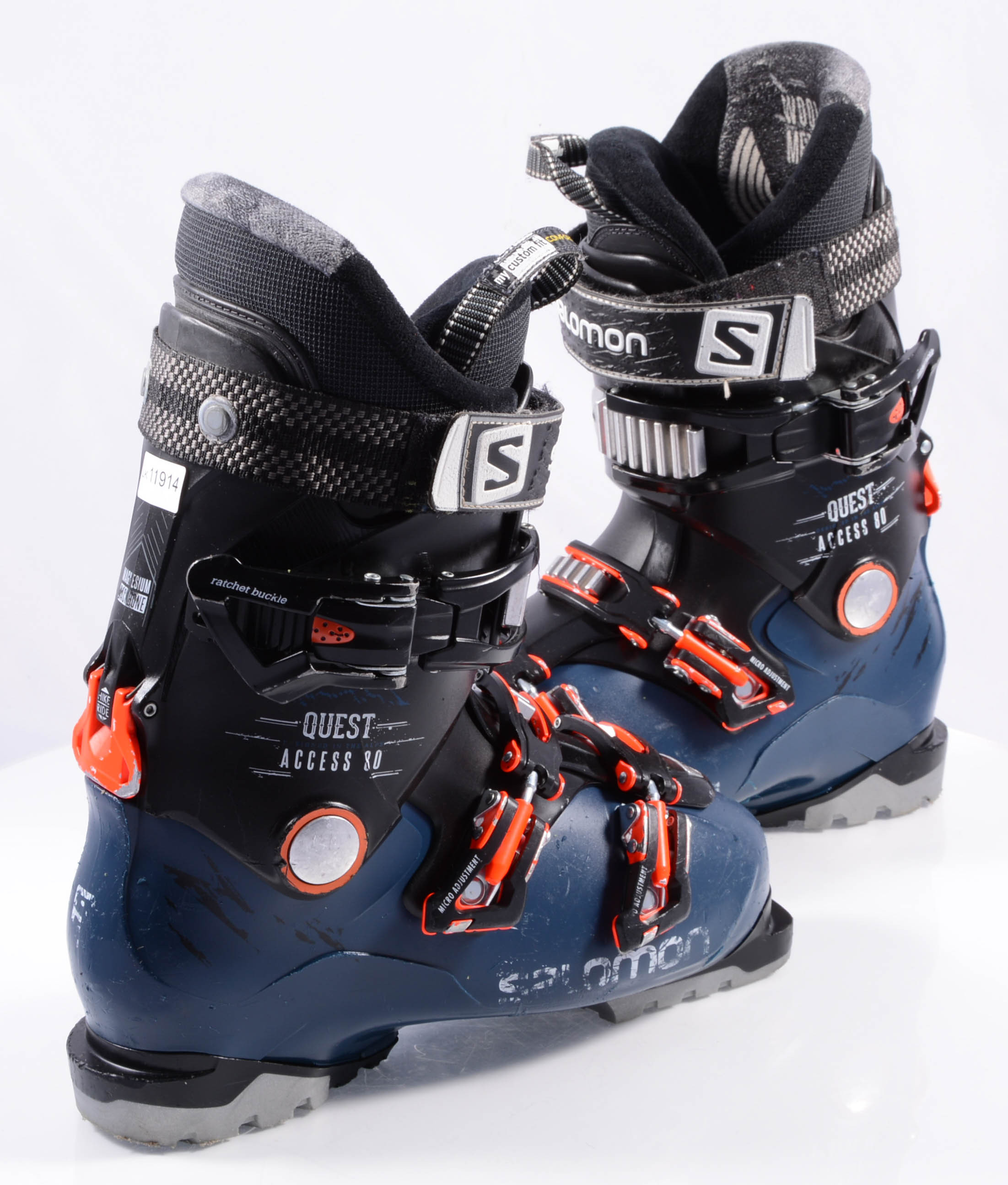 Rook anker toewijding ski boots SALOMON QUEST ACCESS 80, SKI/WALK, ratchet buckle, magnesium  backbone, micro, dark blue/orange - Mardosport.com