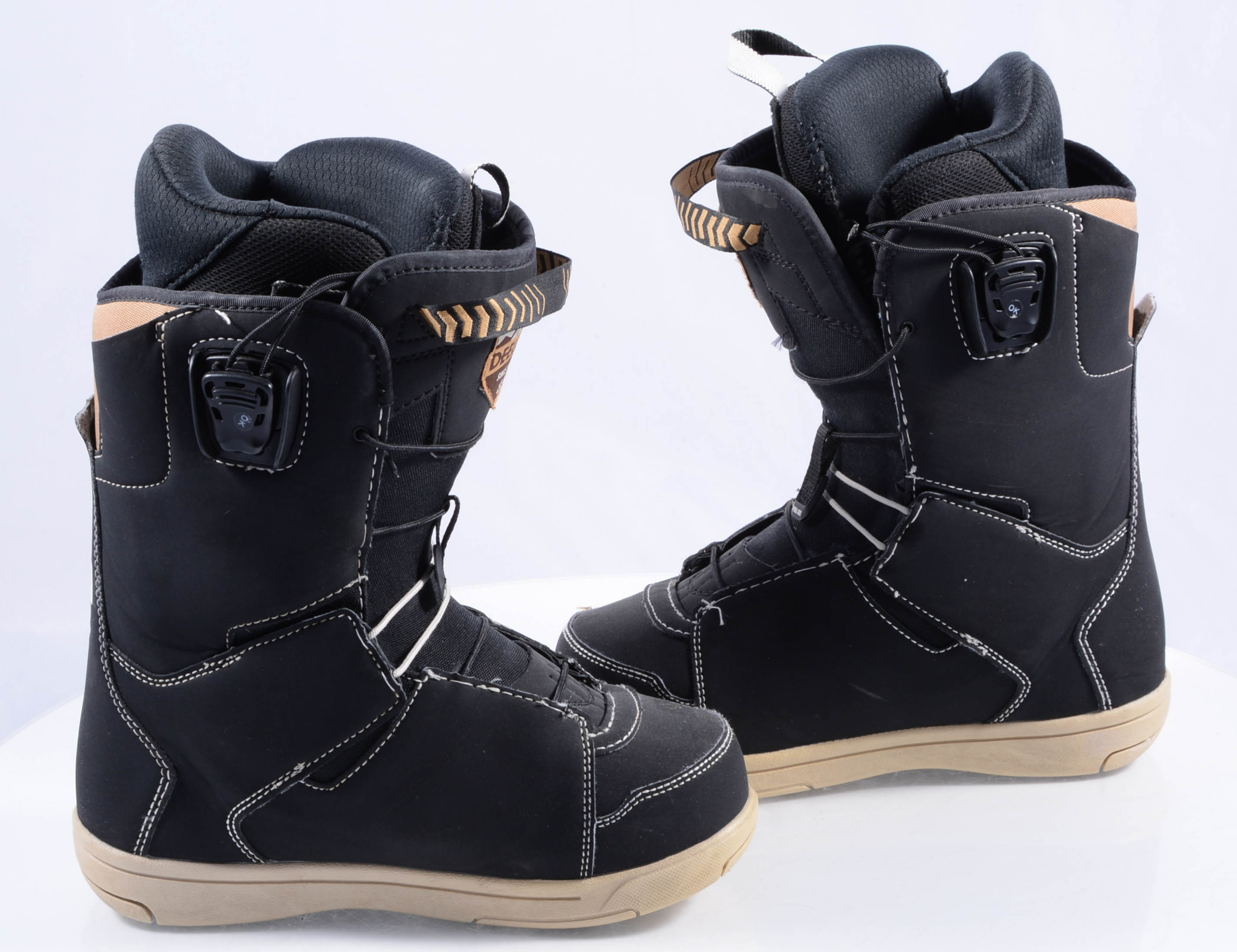verschil nogmaals Afm snowboard schoenen DEELUXE CHOICE, custom flex, backbone, tps shield,  black/brown ( TOP staat ) - Mardosport.nl