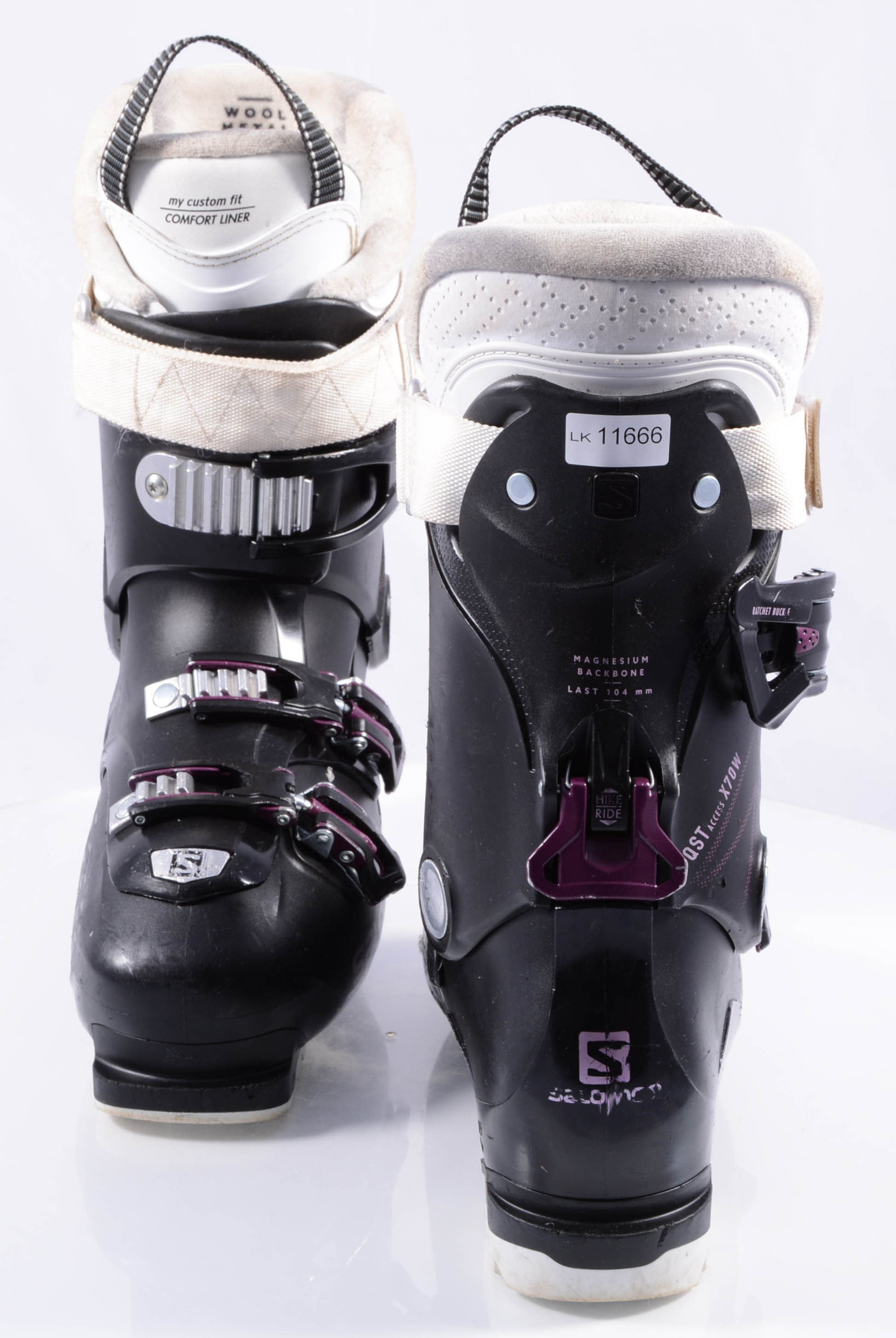 Manieren klap dek chaussures ski femme SALOMON QST ACCESS X70 W, SKI/WALK, grip walk,  ride/hike, black/violet ( en PARFAIT état ) - Mardosport.ch