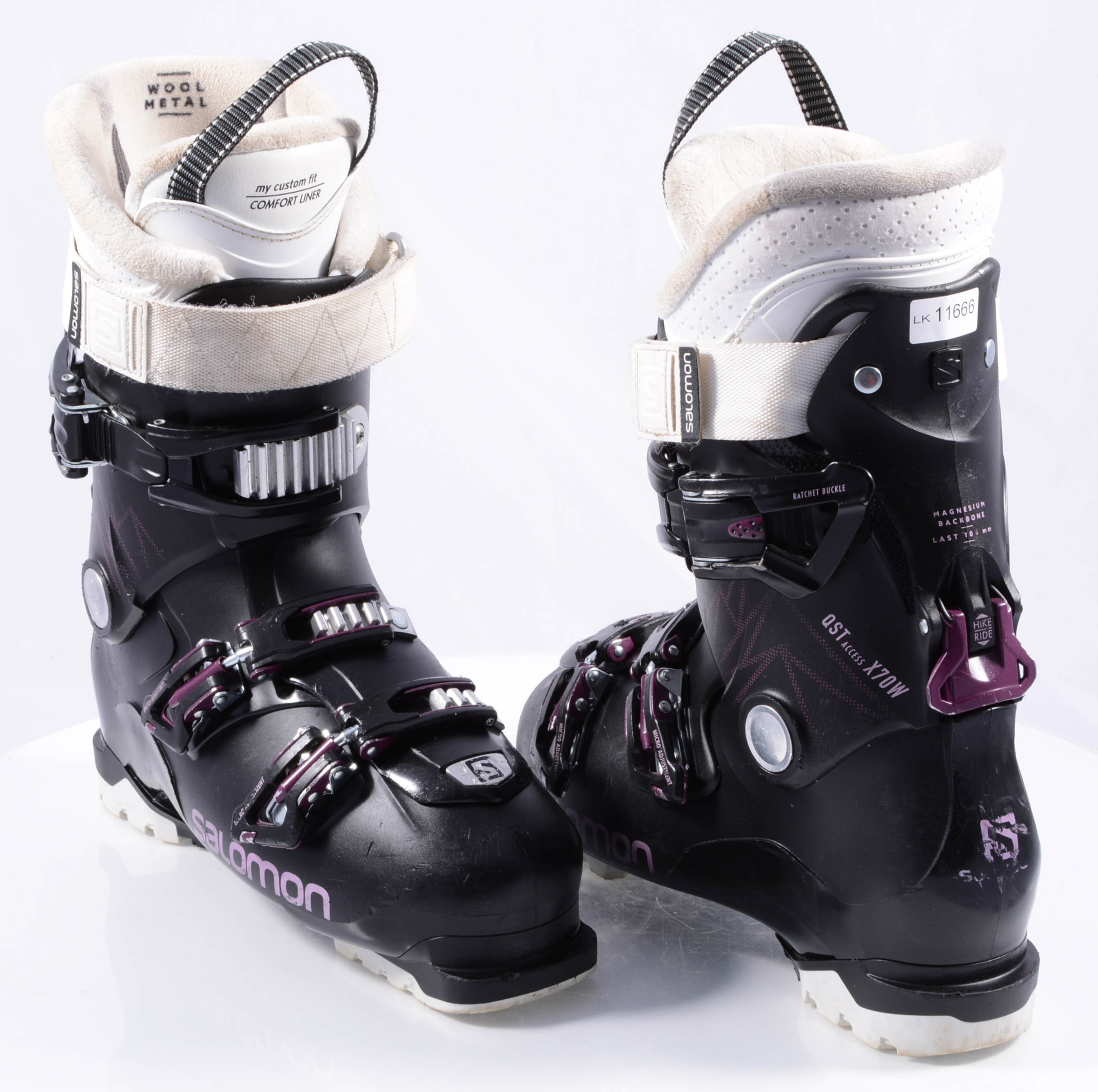 Manieren klap dek chaussures ski femme SALOMON QST ACCESS X70 W, SKI/WALK, grip walk,  ride/hike, black/violet ( en PARFAIT état ) - Mardosport.ch