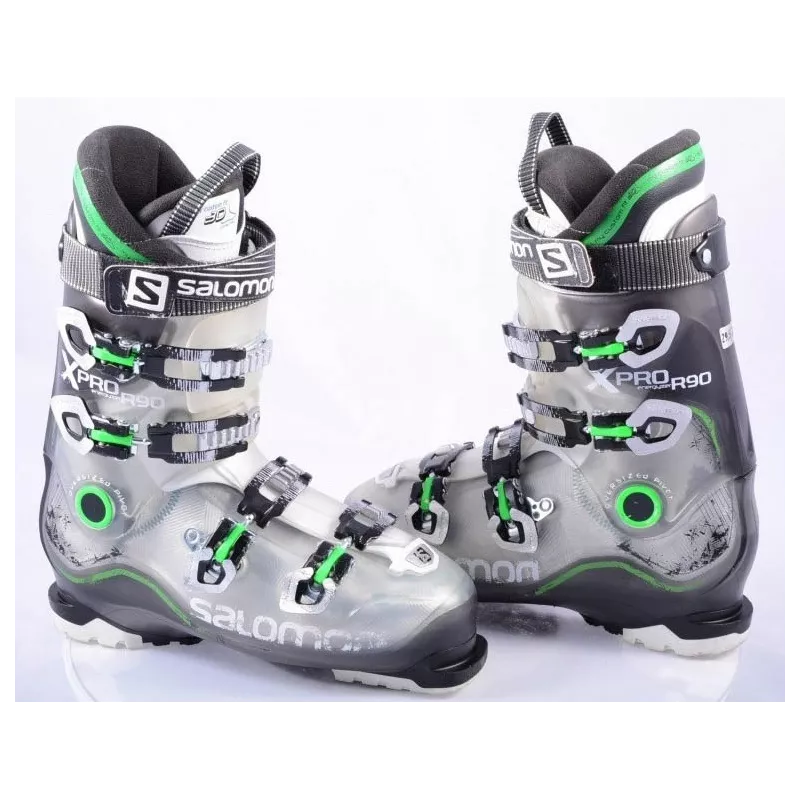 ski boots SALOMON X PRO R90, oversized pivot, custom fit 3D, TRANSP/green Mardosport.com
