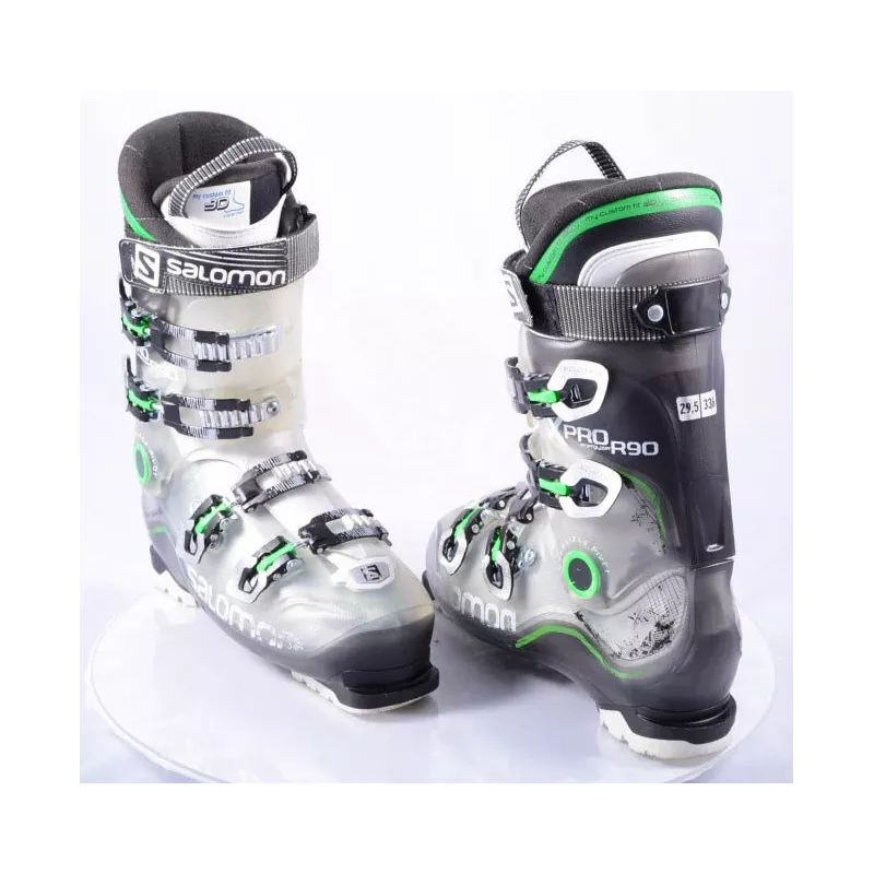 ski boots SALOMON X PRO R90, oversized pivot, custom fit 3D, TRANSP/green Mardosport.com